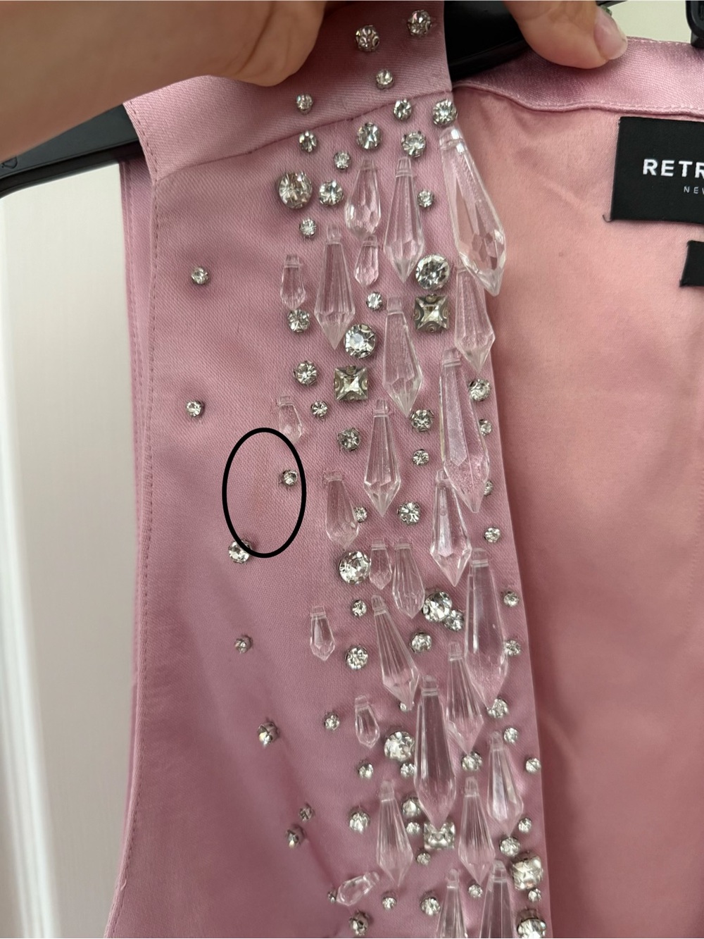 Retrofete Maisy Crystal Embellished Mini Dress Earl Rose Pink Silver - Picture 5 of 15